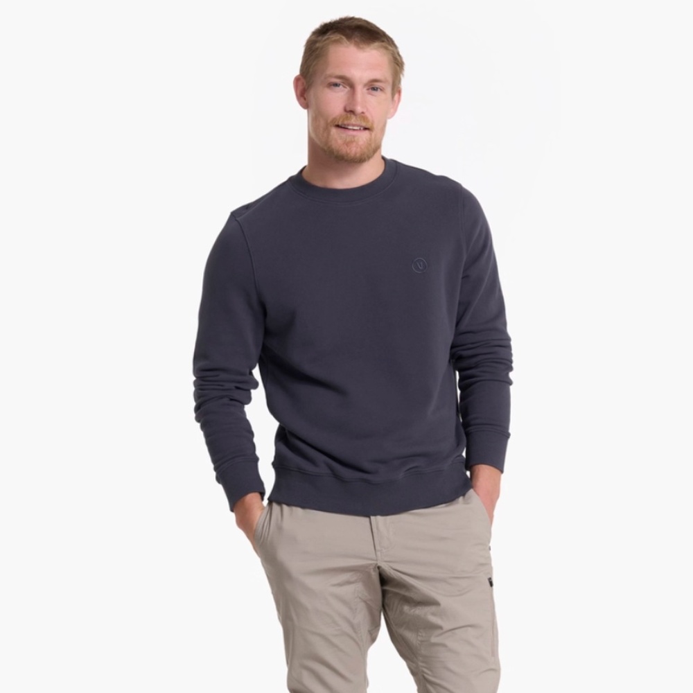 Vuori Cypress Crew Sweatshirt Mens Crewneck Pullover Athleisure Charcoal Size M